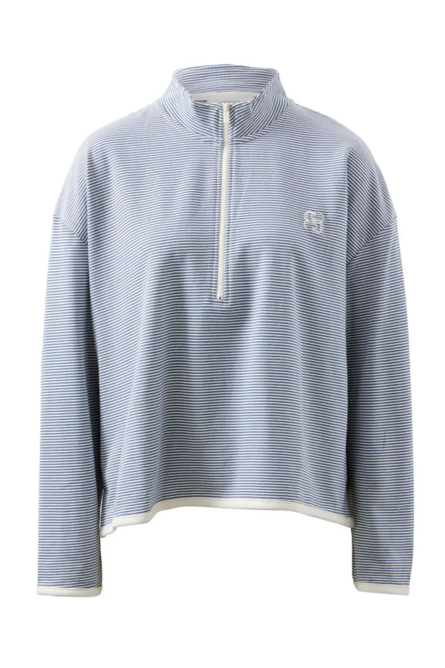Ceres Life Boxy Zip Sweat - Moonlight Fine Stripe