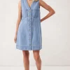 Ceres Life Seamed Mini Shift Dress - Vintage Blue