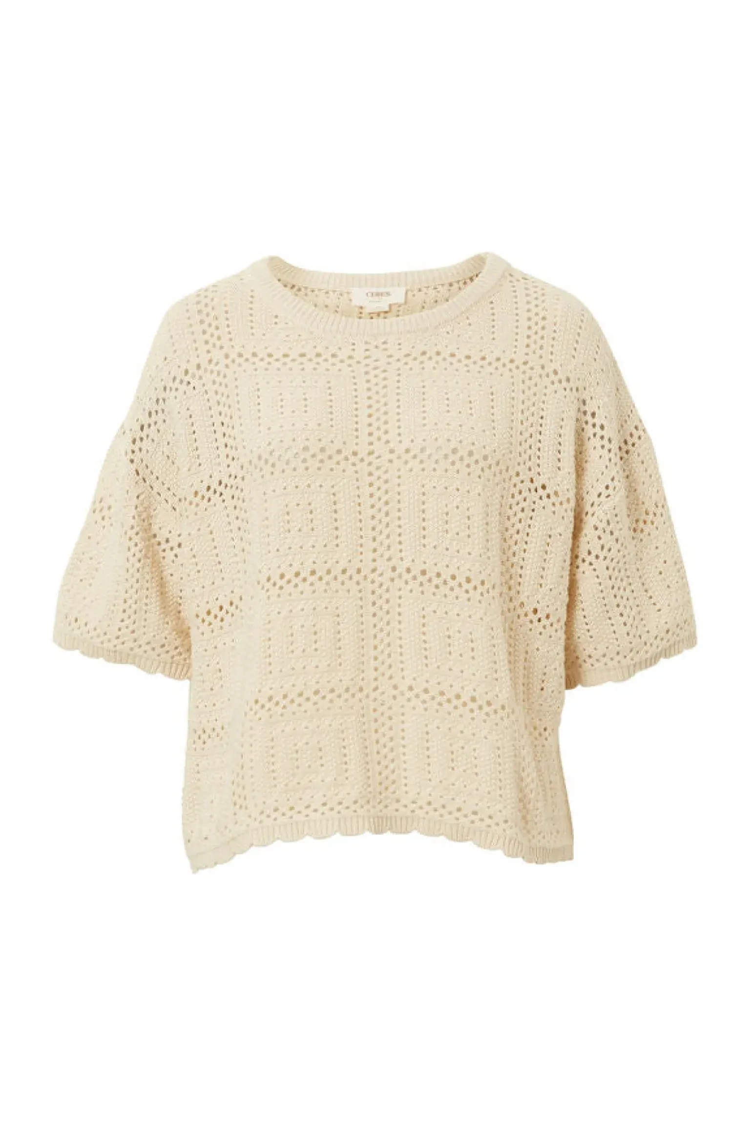 Ceres Life Square Knit Boxy Tee - Ecru