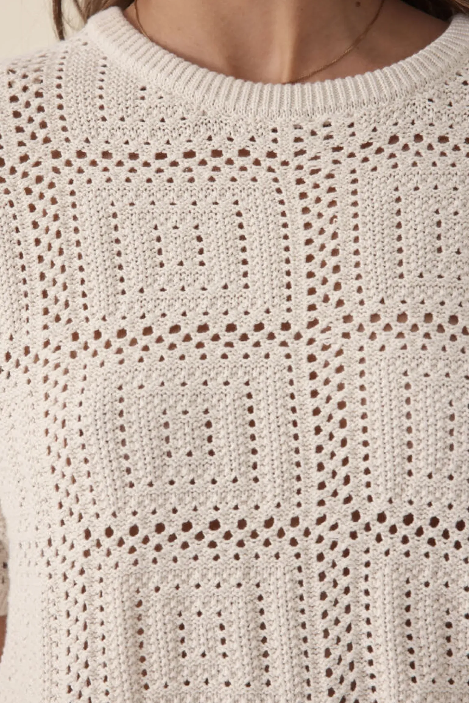 Ceres Life Square Knit Boxy Tee - Ecru