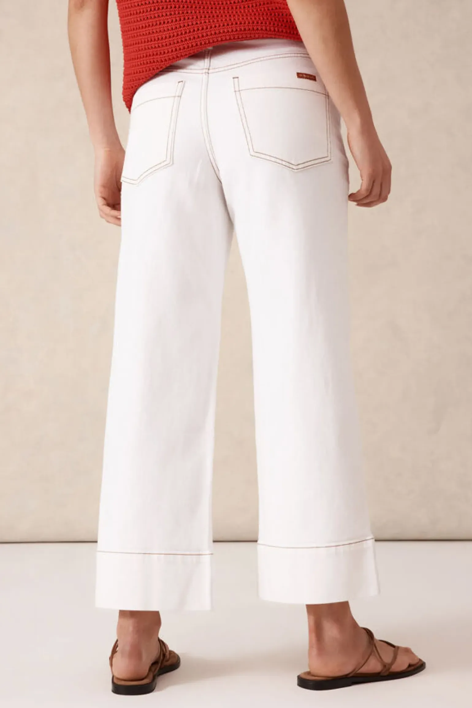 Ceres Life Wide Leg Crop Jean - Fresh Ecru