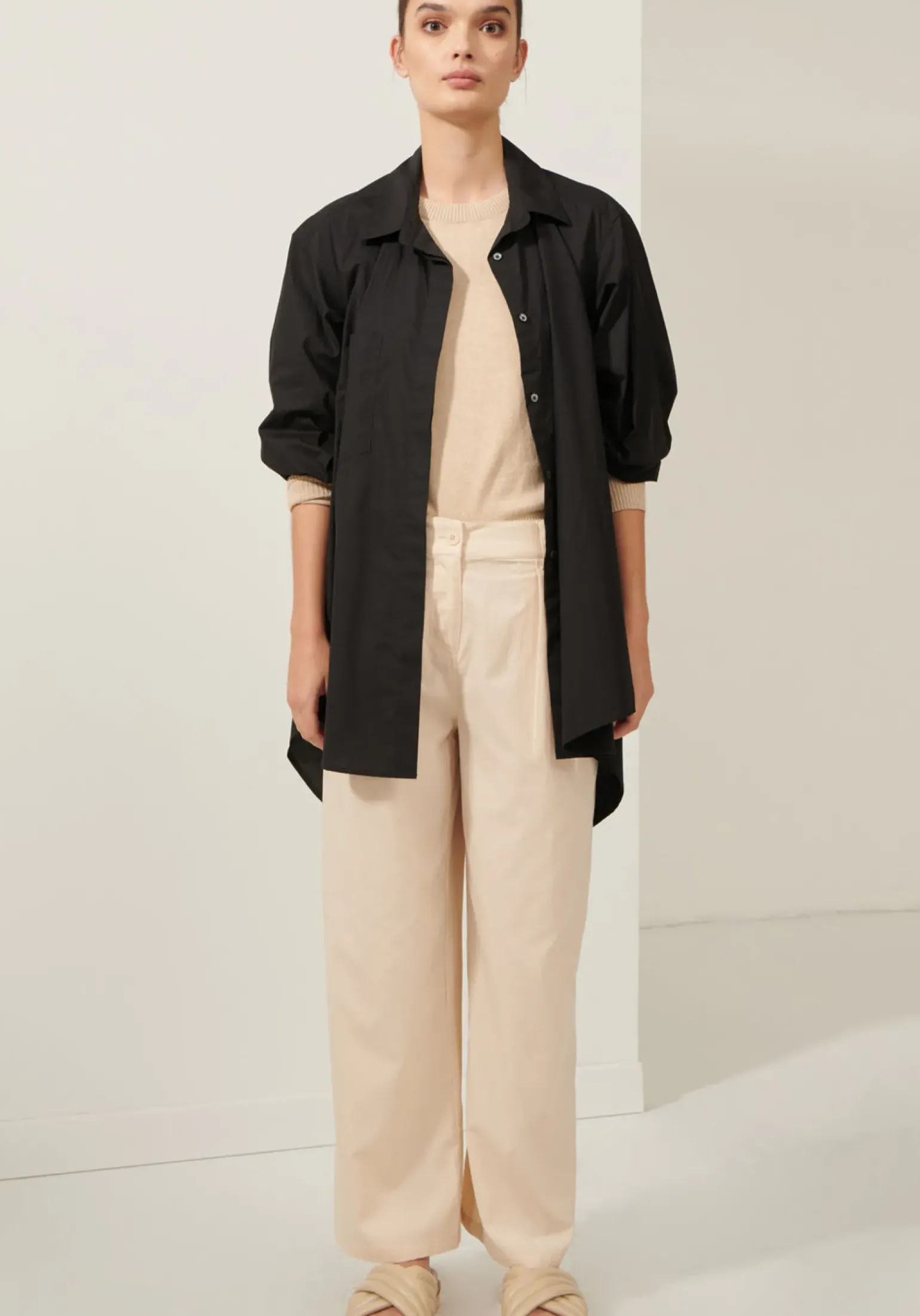 POL Lagoon Drape Back Shirt- Black