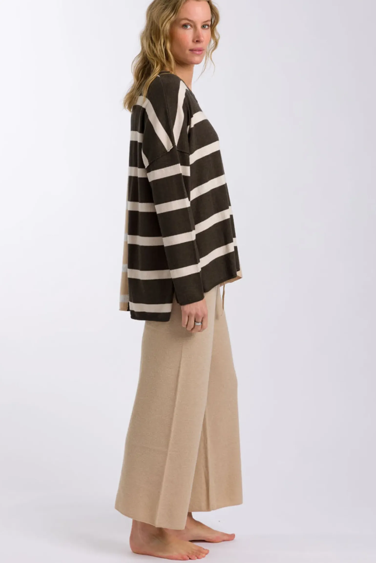 Talamaya Hinterland Stripe Pullover - Sable Combo